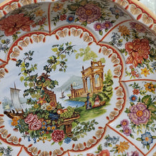 Load image into Gallery viewer, Vintage Daher Tin Bowl, Art Nouveau Style Designed Tin - &quot;At the River&quot;