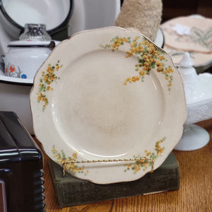 Carrollton China Yellow Floral Pattern Dinner Plate