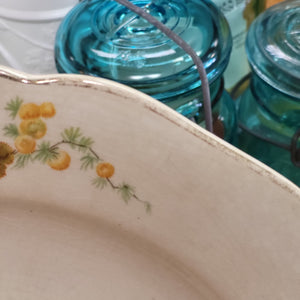 Carrollton China Yellow Floral Pattern Dinner Plate