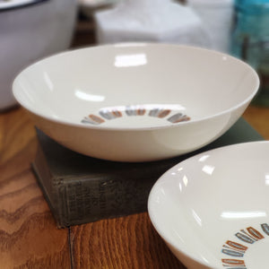 Vintage Colorcraft Taylor Smith Taylor Serving Bowl Java Key Blue, White and Rust Color - Sold Separately