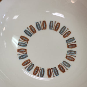 Vintage Colorcraft Taylor Smith Taylor Serving Bowl Java Key Blue, White and Rust Color - Sold Separately