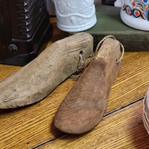 Vintage Pair of Primitive hand carved wood shoe molds
