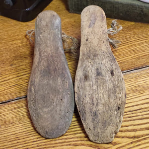 Vintage Pair of Primitive hand carved wood shoe molds