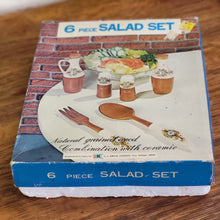 Load image into Gallery viewer, MCM Wood and Porcelain Salad Set in Original Box
