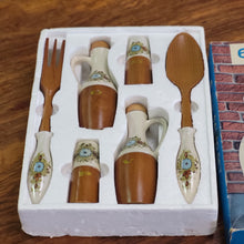 Load image into Gallery viewer, MCM Wood and Porcelain Salad Set in Original Box