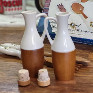 MCM Wood and Porcelain Salad Set in Original Box