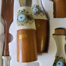 Load image into Gallery viewer, MCM Wood and Porcelain Salad Set in Original Box