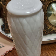 Load image into Gallery viewer, E. O. Brody Milk Glass Diamond Pattern Bud Vase - Quilted White Glass