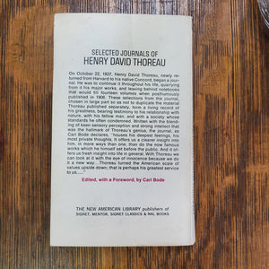 Vintage Book - Selected Journals of Henry David Thoreau, A Signet Classic Paperback
