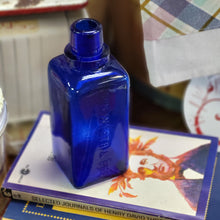 Load image into Gallery viewer, Antique Cobalt Blue Glass Square Bottle, John Wyeth &amp; Bro. Collectible Bottle