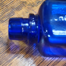 Load image into Gallery viewer, Antique Cobalt Blue Glass Square Bottle, John Wyeth &amp; Bro. Collectible Bottle