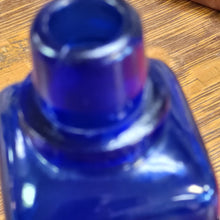 Load image into Gallery viewer, Antique Cobalt Blue Glass Square Bottle, John Wyeth &amp; Bro. Collectible Bottle