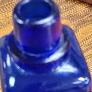 Antique Cobalt Blue Glass Square Bottle, John Wyeth & Bro. Collectible Bottle