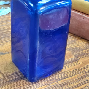 Antique Cobalt Blue Glass Square Bottle, John Wyeth & Bro. Collectible Bottle