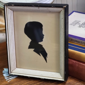Vintage Cut and Paste Silhouette of a Child - Young Boy Retro Silhouette Portrait