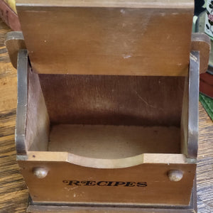 Vintage Wooden Recipe Box, Country Farmhouse Kitchen Decor