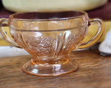 Load image into Gallery viewer, Vintage Pink Federal Glass Rose of Sharon Sugar Bowl