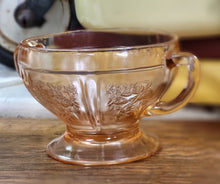 Load image into Gallery viewer, Vintage Pink Federal Glass Rose of Sharon Sugar Bowl