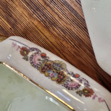 Load image into Gallery viewer, Antique Hexagon Vegetable Dish with Lid, Porcelain Handled Serving Dish Floral and Gold Design
