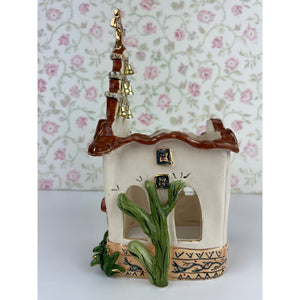 Blue Sky Clayworks La Mission de Milagros T-Lite Candle House by Heather Goldminc