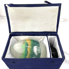 Load image into Gallery viewer, Hand Blown Glass Egg with Stand 1991 SMC in Box Religious Design Li Bien Painted