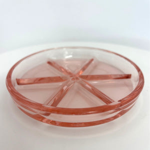 Vintage Handblown Pink Depression Glass Coasters, Set of 3 Pink Glass Trinket Ring Dishes