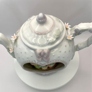 Precious Moments "Tea for Two" Musical Teapot Figurine by Enesco