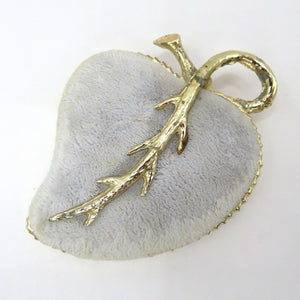 Vtg Velvet Heart Hat Pin Cushion Gold Trim Vanity Decor Romantic Boudoir Display