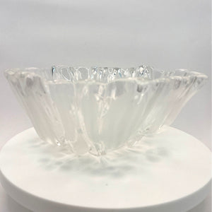 Vintage Sylvia by Walther-Glas Tulip Crystal Bowl, Frosted Floral Candy Dish