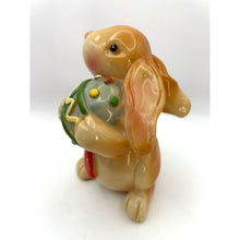 Load image into Gallery viewer, Vintage Ceramic Bunny with Easter Egg, Hand Painted Easter Decoration