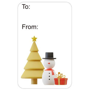 Retro Gift Tag Stickers, Retro Style Santa Village Christmas Gift To and From Stickers