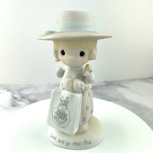Load image into Gallery viewer, Precious Moments Seek And You Shall Find Shopper 1984 Samuel Butcher by Enesco