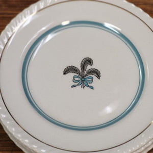 Johnson Bros. Old English "Prince of Wales" Teal Ivory Black Bread Plate
