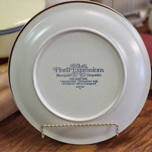Retro Hearthside Stoneware, Floral Expressions Foliagetime Dinner Plate - Set of 2 Made in Japan