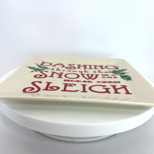 Load image into Gallery viewer, Lenox Holiday Tidbit Plate - Dashing Through the Snow - 6&quot; Square Plate