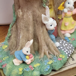 Easter Bunny Treehouse Decorative Figurine, Spring Decoration