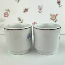 Load image into Gallery viewer, Vintage Tabletops Unlimited Set of 2 - Flat Bottom Floral Demitasse Cups, Vintage Espresso Mugs