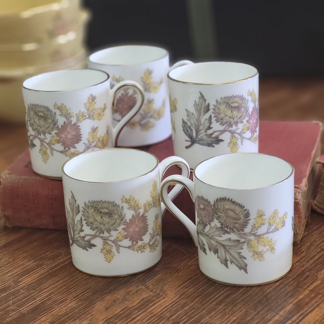 Wedgwood Lichfield Bone China Demitasse Cups Set of 5