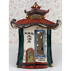 Blue Sky Clayworks Happy Dragon Restaurant Candle House by Heather Goldminc