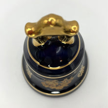 Load image into Gallery viewer, Limoges Castel France Porcelain Bell, Cobalt Blue and 22K Gold, Made in France
