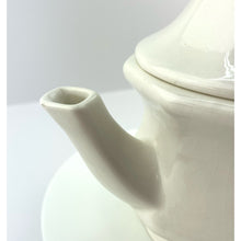 Load image into Gallery viewer, Vtg Avon Teapot Single Serve White Ceramic and Blue Floral Design, Farmhouse Cottage Core Decor