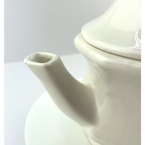 Vtg Avon Teapot Single Serve White Ceramic and Blue Floral Design, Farmhouse Cottage Core Decor