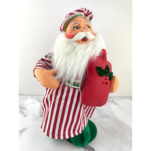 Annalee 12" Santa in Pajamas Doll Christmas Claus with Hot Water Bottle Figurine