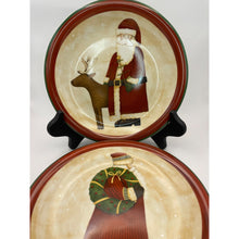 Load image into Gallery viewer, Debbie Mumm Zak Designs Folk Art Santa Decorative Plates - Set of 4