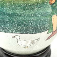 Load image into Gallery viewer, Hand Blown Glass Egg with Stand 1991 SMC in Box Religious Design Li Bien Painted