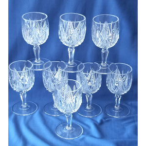 American Brilliant Period Coral Gables Pattern Aperitif Glasses, Set of 8 Cordial Stemware