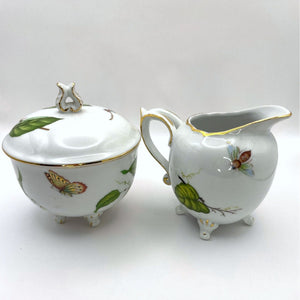 Porcelain I. Godinger Cream and Sugar Jardin Pattern