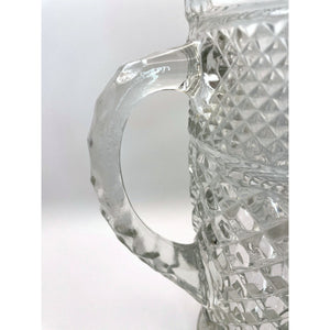Vintage Anchor Hocking Wexford Large Glass Cut Glass Pitcher