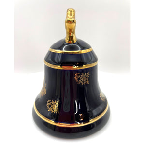 Limoges Castel France Porcelain Bell, Cobalt Blue and 22K Gold, Made in France