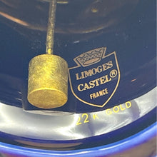 Load image into Gallery viewer, Limoges Castel France Porcelain Bell, Cobalt Blue and 22K Gold, Made in France